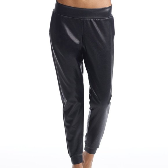 Commando Faux Leather Joggers Black - Picture 3 of 14